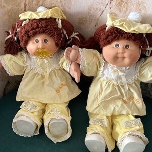 Cabbage Patch Red haired Twins in  Yellow Outfits